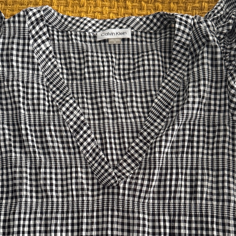 Calvin Klein Monochrome Gingham Dress